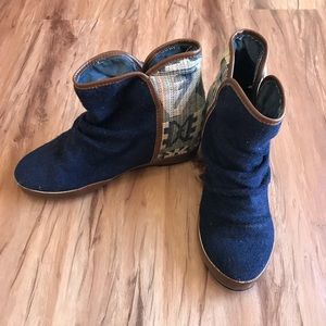 Navy Blue Boots w/ small heel